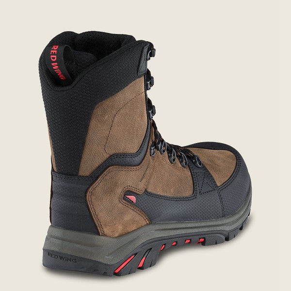 Red Wing Safety Bot Erkek - Trades - 8-Inch Insulated Waterproof Toe - Kahverengi/Siyah - 67KSWUAZH